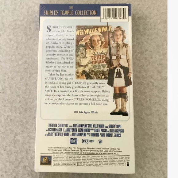 Wee Willie Winkie VHS Family Feature Shirley Temple Brand New Factory Sealed - Picture 3 of 6